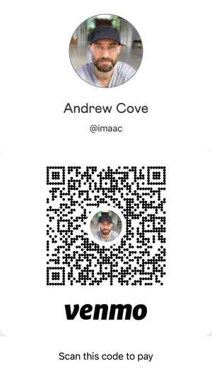 Venmo QR code for Andrew Cove (@imaac)