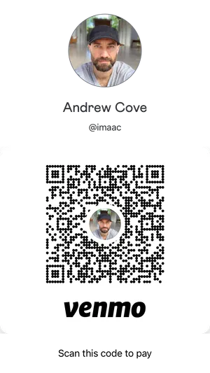 Venmo QR code for Andrew Cove (@imaac)